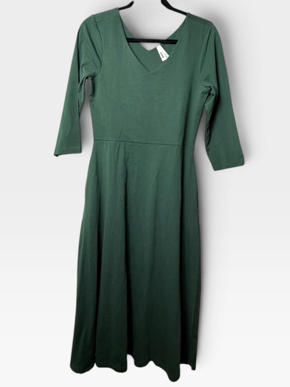 Pact Fit & Flare Party Midi Dress Women's Size Medium Green (C)
